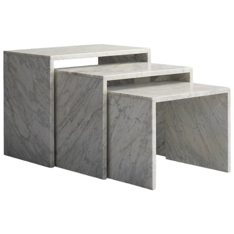 Set Of Marble Nesting Tables At 1Stdibs within How Ellery Marble Nesting Tables Elevate Your Living Space