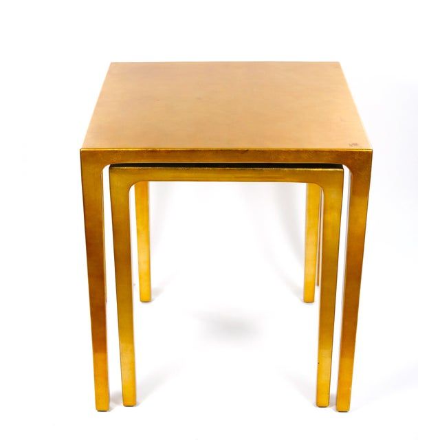 Set Three Mid-Century Modern Lacquered Gold Leaf Nesting Tables | Chairish with regard to Gold Lacquer Nesting Tables Cranes