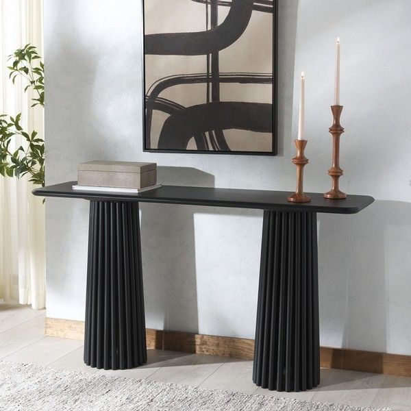 Sfv6408A-2Bx - Safavieh intended for Safavieh Couture Penelope Wood Console Table, Black
