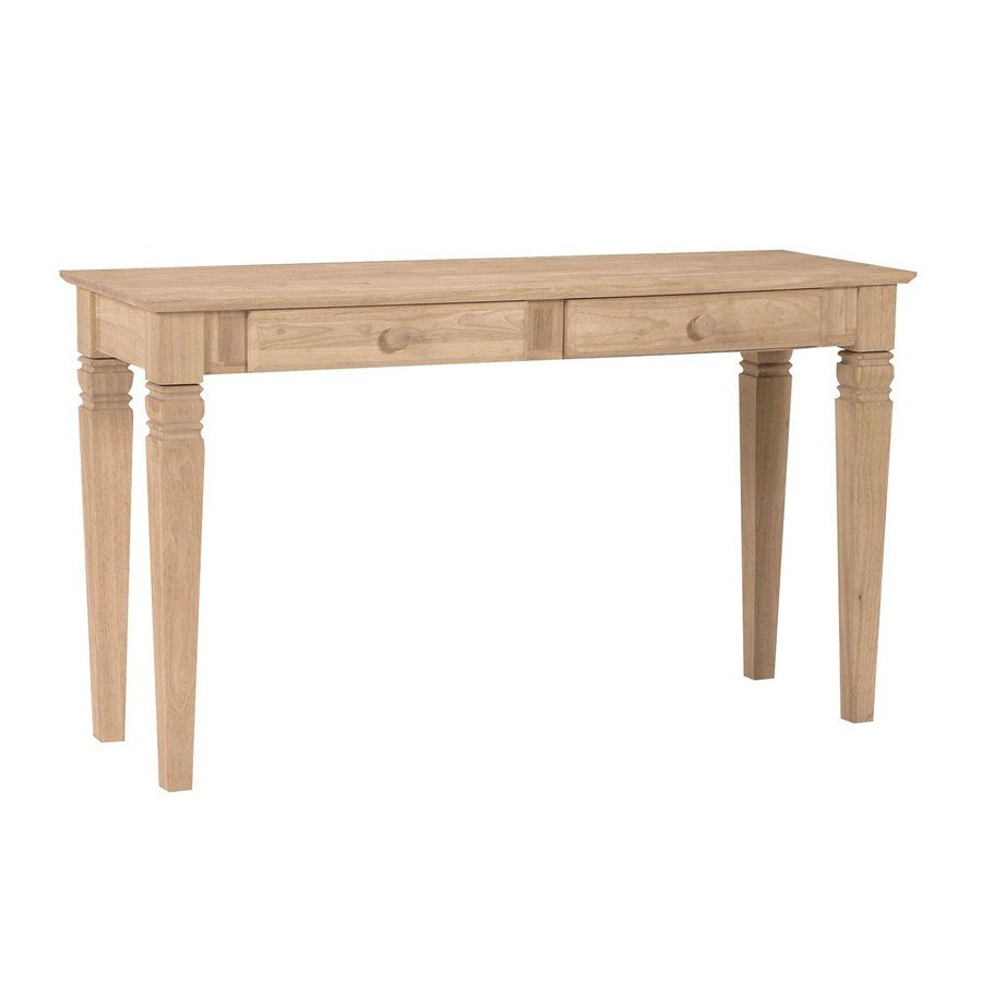 Shop International Concepts Java Unfinished Rubberwood Rectangular ... in Vista Console Sofa Table Unfinished