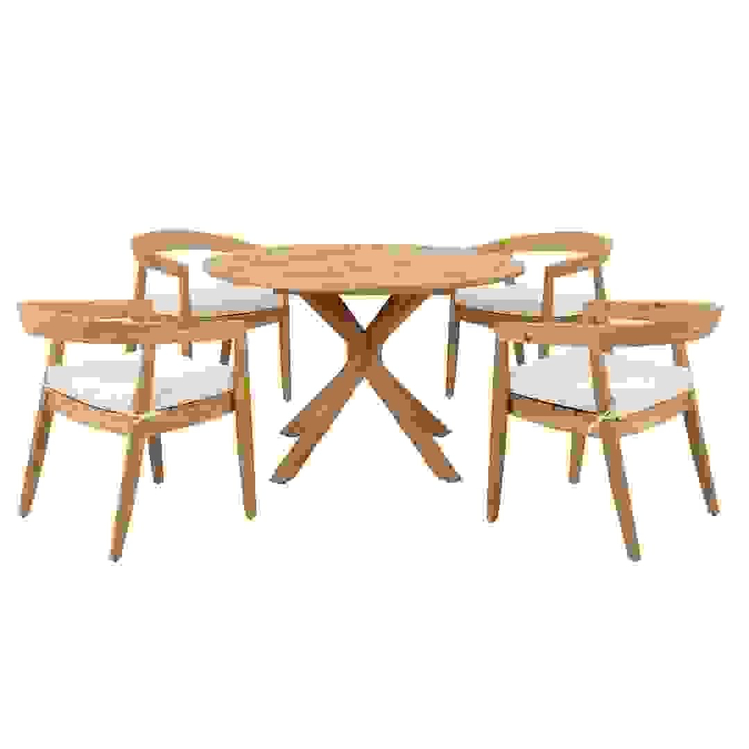 Shop Jade 4-Seater Acacia Wood Dining Set Online - Ace Uae inside Ziggy Outdoor 4 Seater Acacia Wood Dining Set