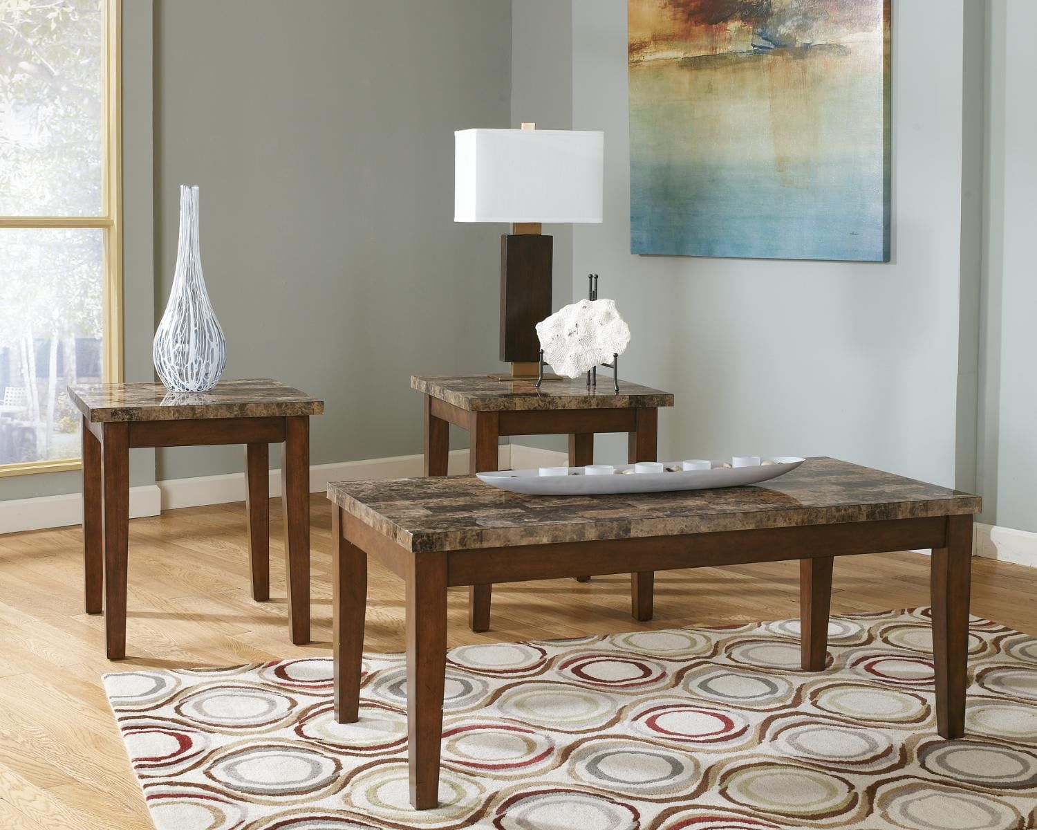 Signature Design By Ashley Theo 3-Piece Living Room Table Set - Walmart ... with regard to Maximizing Space with a Thoughtfully Designed 3-Piece Table Set