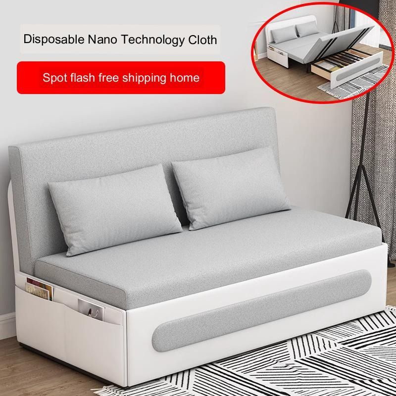 Simple Modern Foldable Dual Purpose Technology Cloth Sofa Bed ... throughout Technology Cloth Sofa Bed, Technology Cloth Morandi Gray 50Х37Х27"