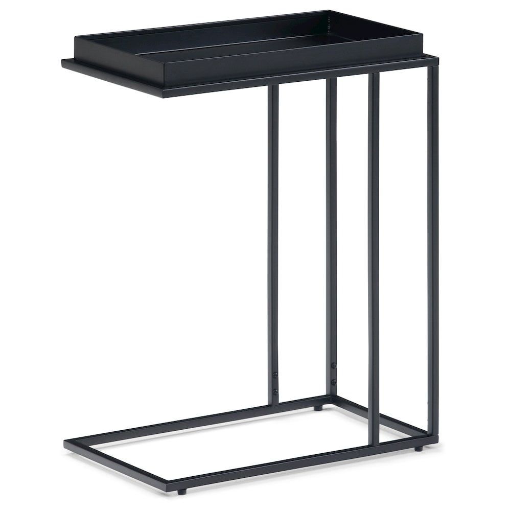 Simpli Home Garner Modern Industrial 18 Inch Wide Metal Tray Top C Side ... throughout How to Choose the Right Metal Tray Top Console Table for Your Space