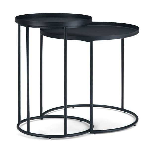 Simpli Home Monet Industrial 24 In. Wide Metal 2-Piece Nesting Table In ... with Simpli Home Monet Industrial 24 " Metal 2 Pc Nesting Table In Black