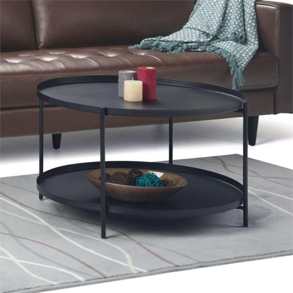 Simpli Home Monet Industrial 32 " Metal Metal Coffee Table In Black ... within Simpli Home Monet Industrial 24 " Metal 2 Pc Nesting Table In Black