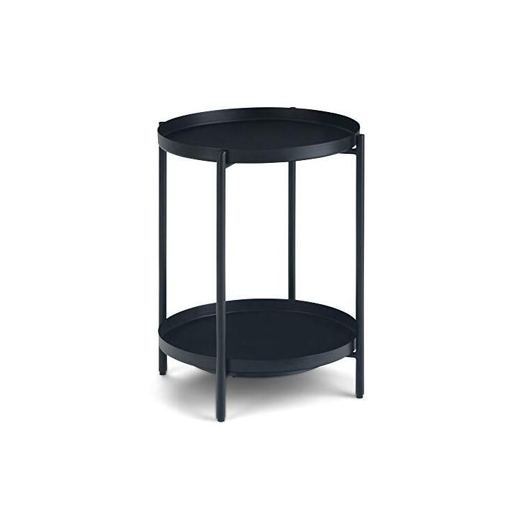 Simpli Home Monet Industrial Wide Metal Table | Metal End Tables, End ... in Simpli Home Monet Industrial 24 " Metal 2 Pc Nesting Table In Black