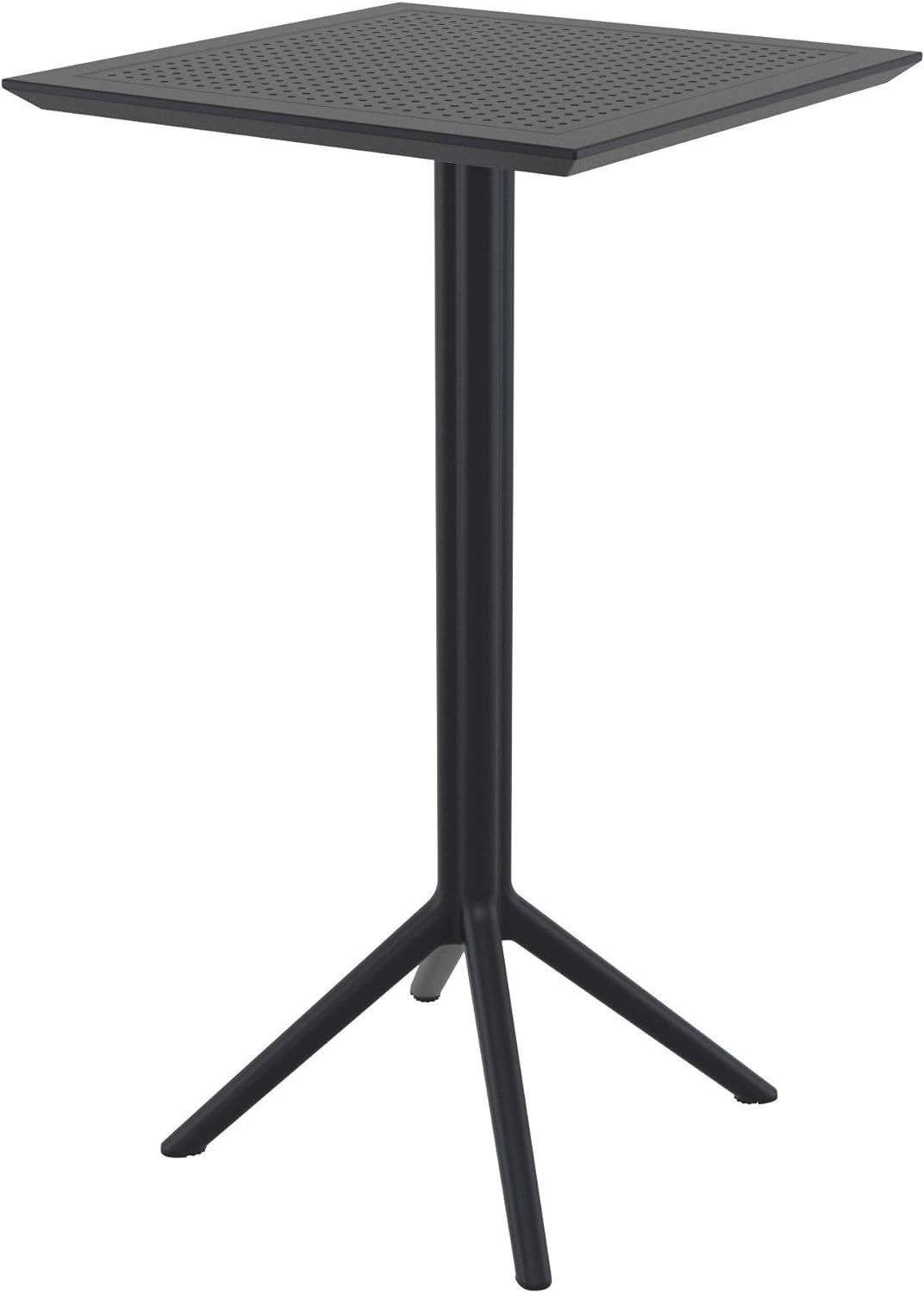 Sky 24 Inch Square Folding Bar Table In Black Finish - Walmart.com intended for Sky 24 Inch Square Folding Table In Black Finish