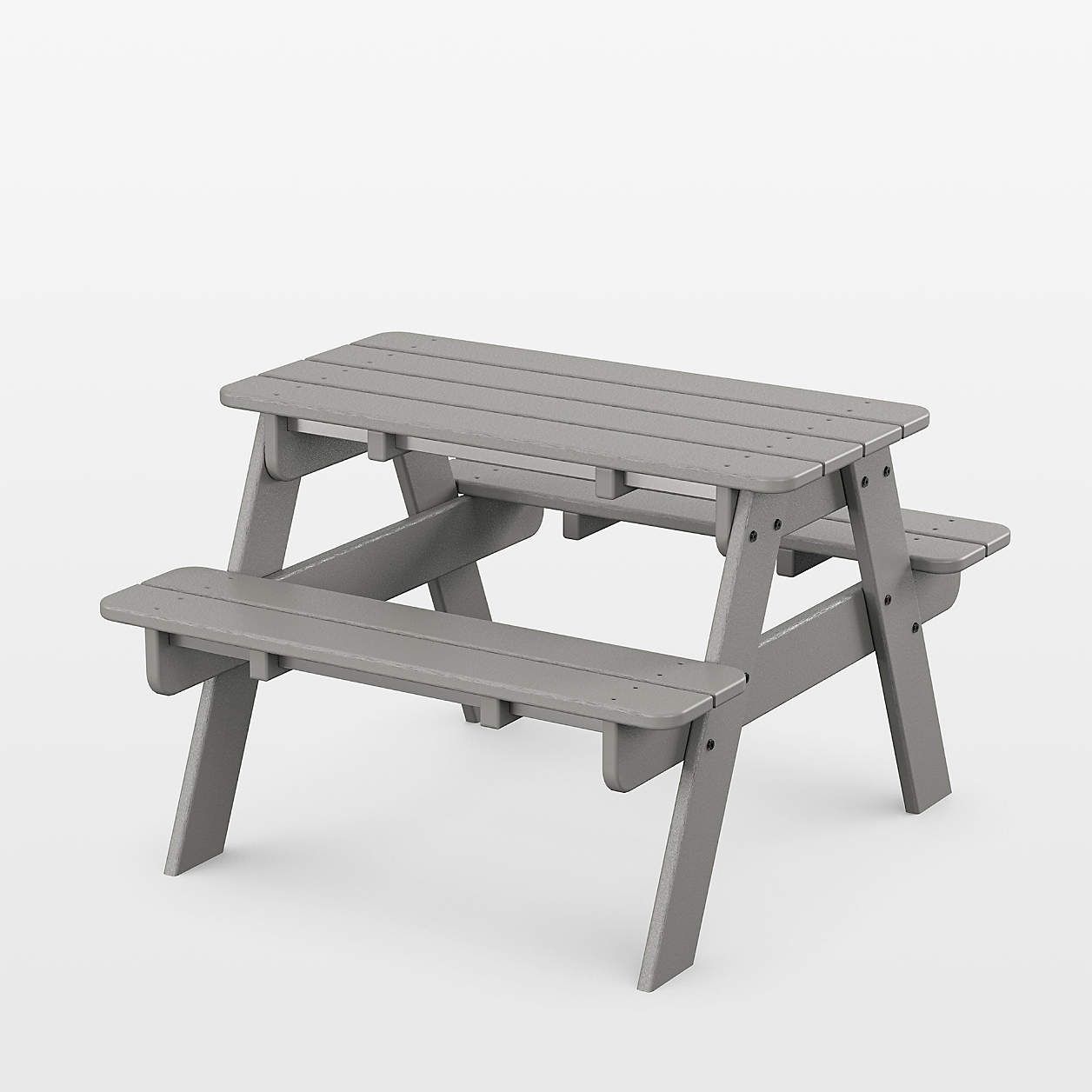 Slate Grey Outdoor Kids Picnic Table By Polywood | Crate & Kids with Polywood Kids Picnic Table, Slate Gray