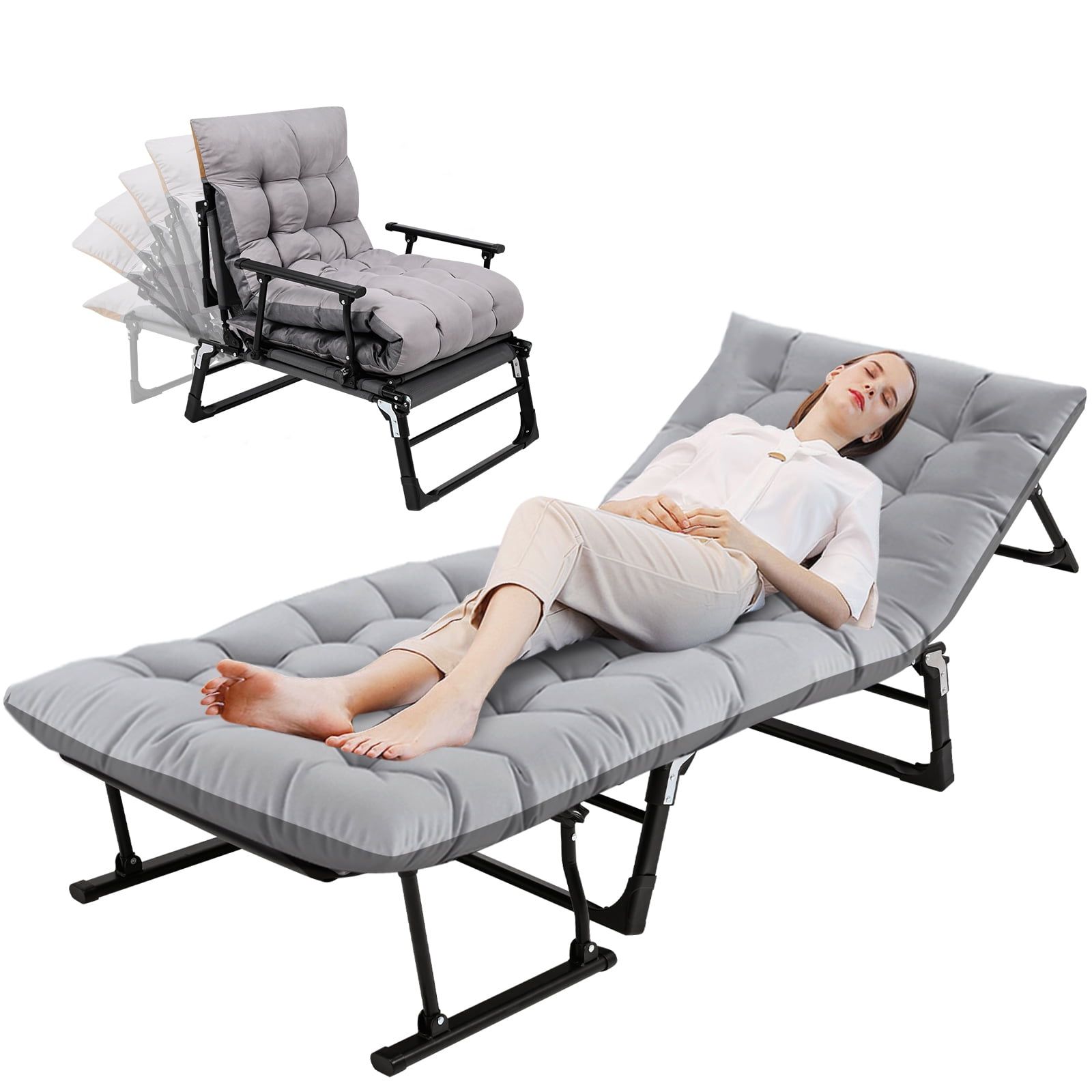 Slsy 3 In 1 Folding Bed Sofa Bed With 2 Sided Mattress & Pillow, Cot ... intended for The evolution of compact living furniture innovations