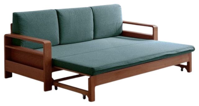 Solid Wood Sleeper Sofa - Contemporary - Sleeper Sofas - By Gvawood | Houzz regarding Oak Solid Wood Sleeper Sofa, Walnut Color 62.2X39.8 Inch - 78X34.3 Inch London Grey