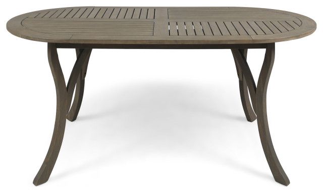 Stephanie Outdoor 6 Seater Acacia Wood Oval Dining Set With Cushions ... pertaining to Choosing the right outdoor cushions for year-round comfort and style