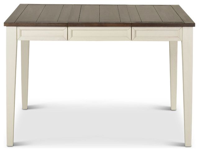 Steve Silver Cayla Counter Table In Dark Oak & White - Farmhouse ... with Cayla Sofa Table Dark Oak/White