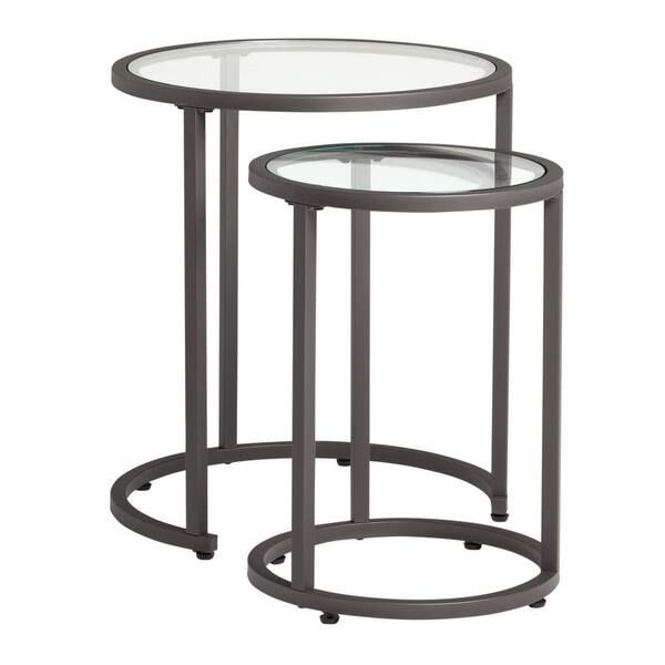 Studio Designs Home Camber Modern 20 In. And 14.5 In. Round Set Of ... throughout Elevating Your Space with Camber Modern Glass Nesting Tables