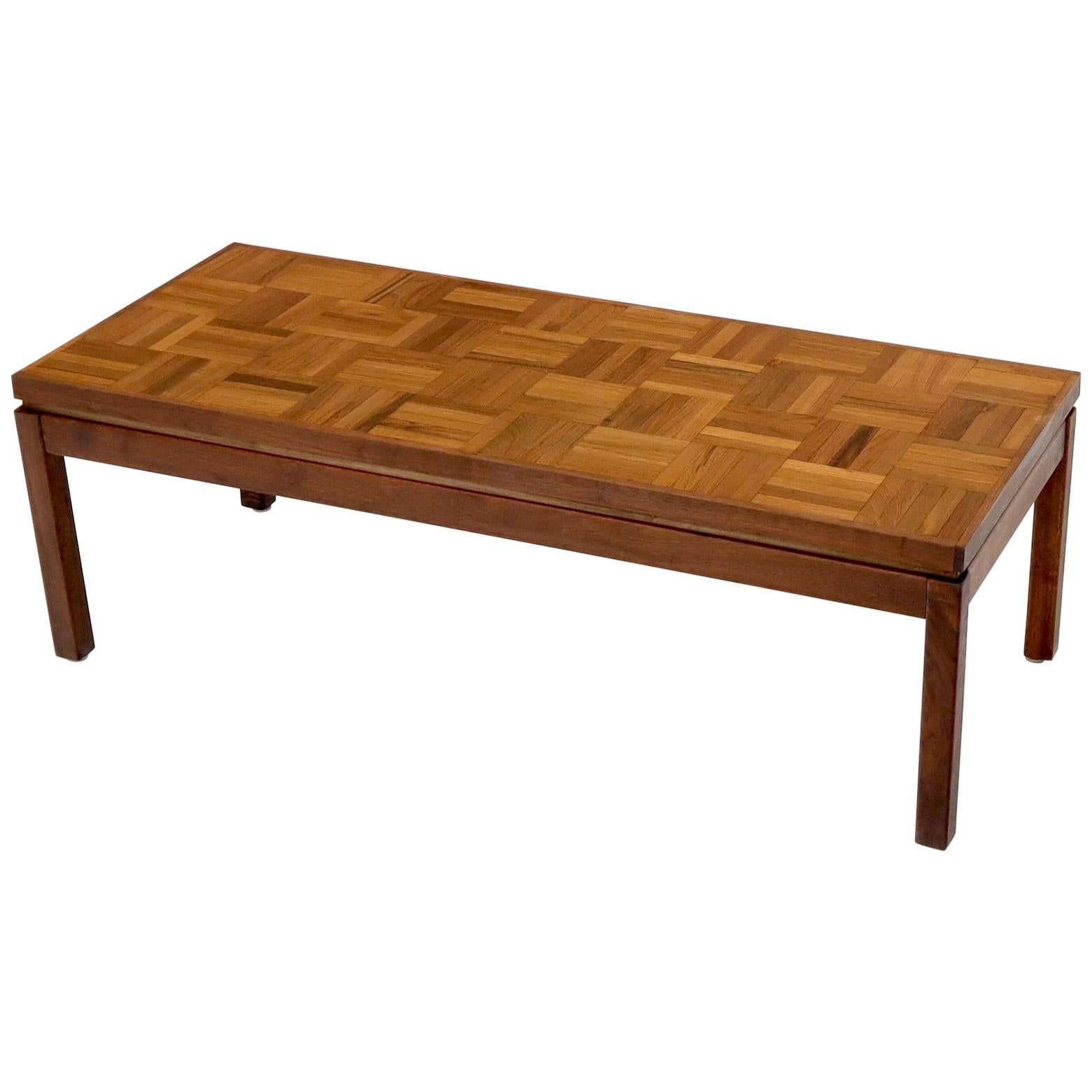 Stunning Large (60") Solid Oak Parquet Topped Coffee Table At 1Stdibs ... regarding Oak Solid Wood Rock Plate Coffee Table, 24X24X15", 28X28X17", Walnut Color