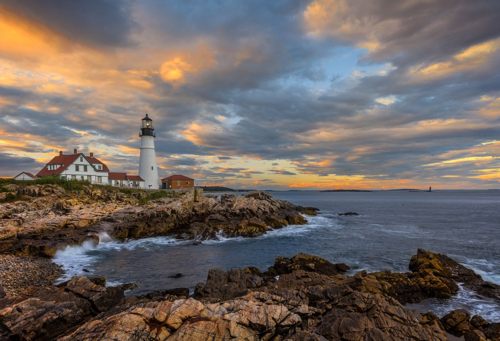 Sunset At The Light : Portland, Maine : Joseph C. Filer - Landscape And ... with regard to The practical benefits of aluminum over traditional materials