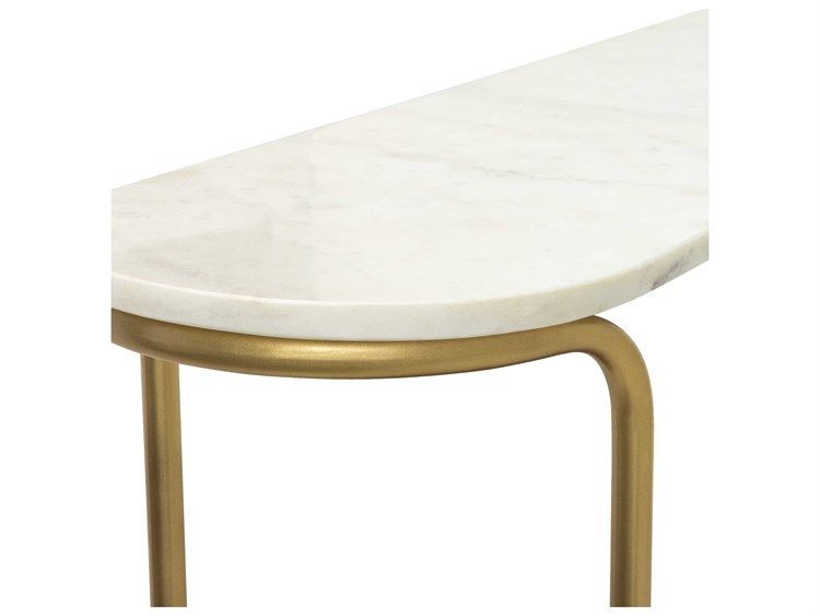 Surya Nicola Oval Marble White Brown Gold Console Table | Syncl100 with regard to Your Guide to Styling the Surya Nicola NCL-100 Console Table