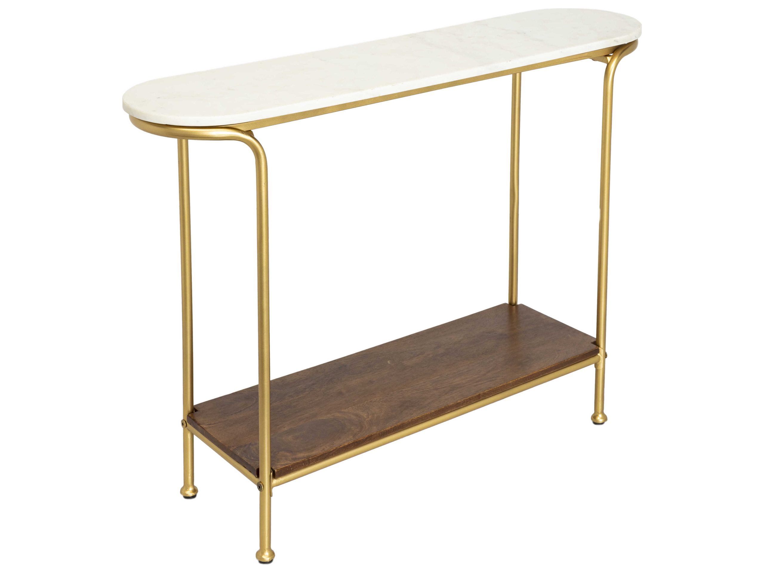 Surya Nicola Oval Marble White Brown Gold Console Table | Syncl100 with Your Guide to Styling the Surya Nicola NCL-100 Console Table