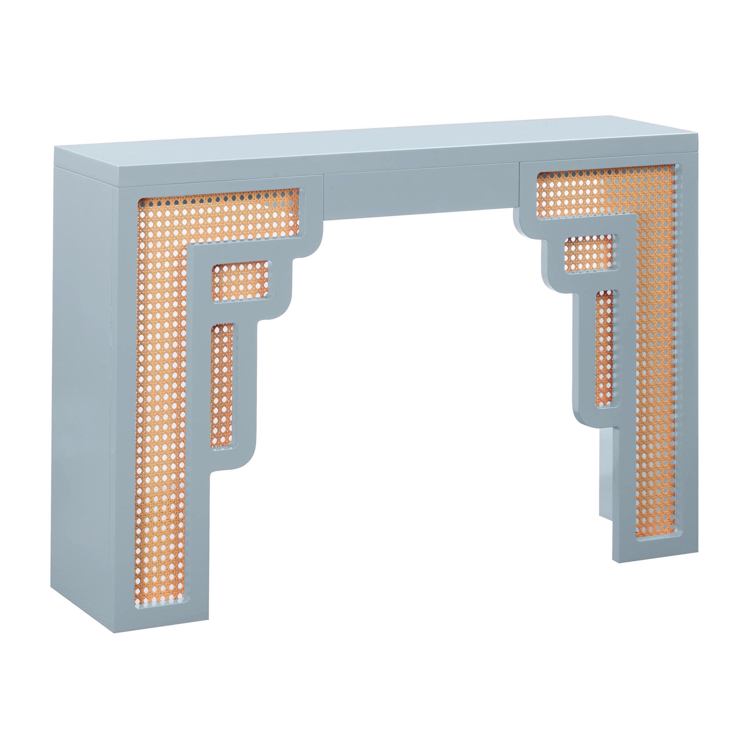Suzie Pastel Blue &amp;amp; Rattan Console Table - Walmart.com throughout Suzie Coral Pink &amp;amp; Rattan Console Table