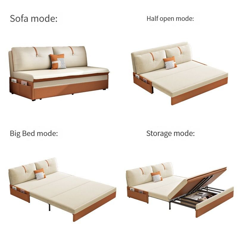 Technology Cloth Sofa Bed Can Be Folded And Dual-Purpose Balcony, Study ... pertaining to Technology Cloth Sofa Bed, Technical Fabric Milky White 50Х37Х27"