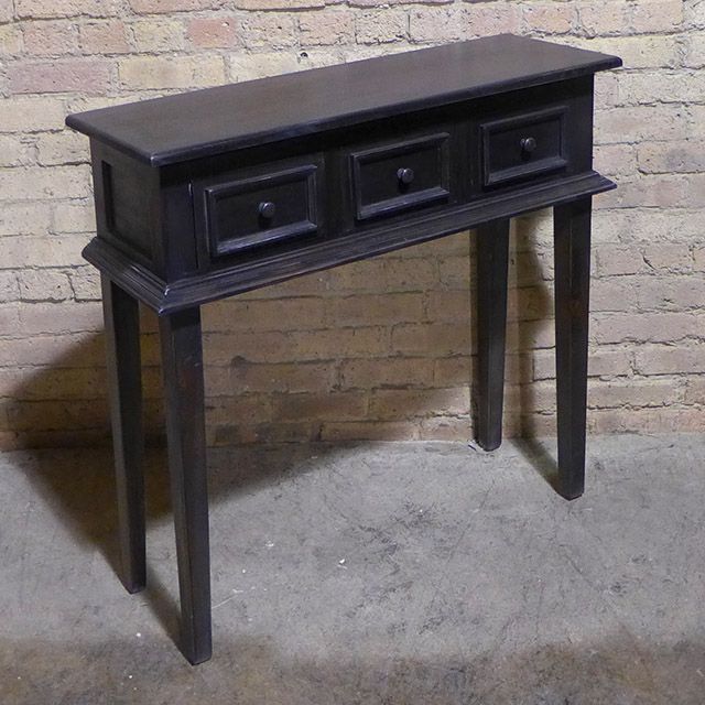 Three Drawer Narrow Console Table - Nadeau Chicago within Understanding the Practical Benefits of Narrow Console Tables with Three Storage Drawers in Espresso Finish
