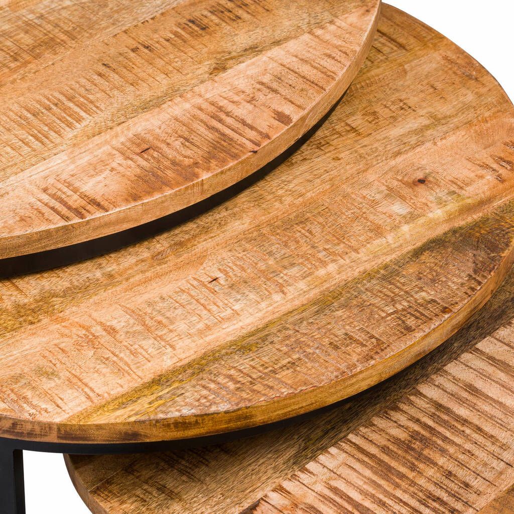 Three Piece Nesting Coffee Table Set By Mrswicker in Fabienne Round Nesting Coffee Tables 3-Piece Set