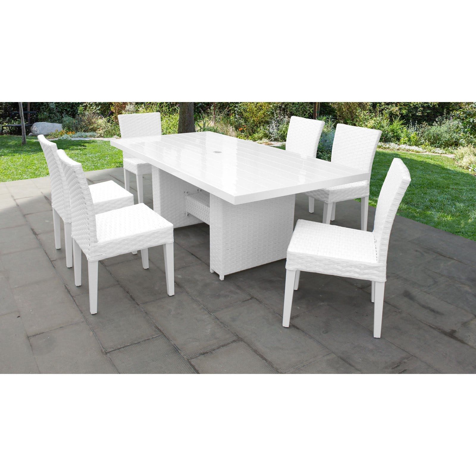 Tk Classics Miami 7 Piece Outdoor Patio Dining Set - Walmart.com with regard to Miami 7-Piece Dining Set, Orange
