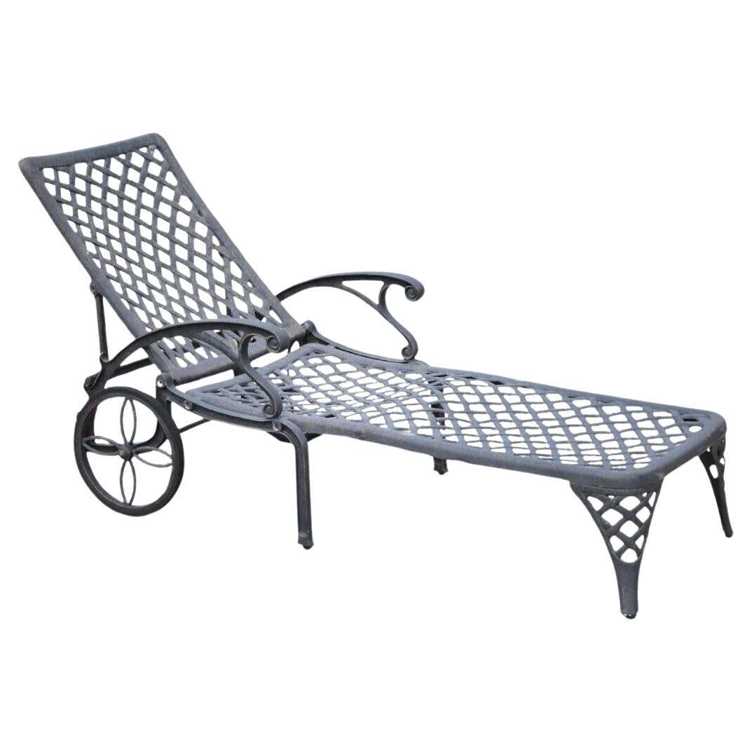 Tuscan Mediterranean Style Black Cast Aluminum Pool Patio Chaise Lounge ... with Choosing the Perfect Black Aluminum Chaise for Your Outdoor Oasis