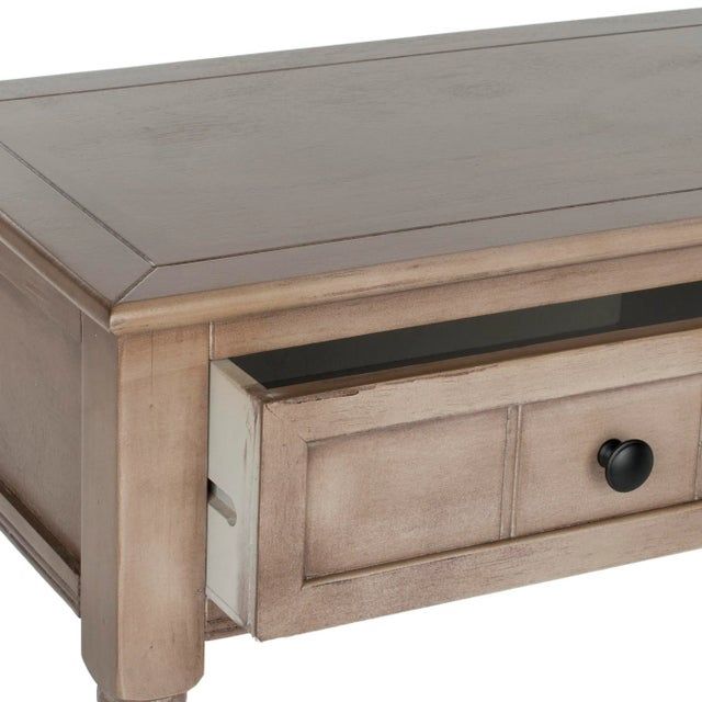 Two Drawer Console In Vintage Grey | Chairish intended for Choosing the Right Gray Fir Wood Juniper Two Drawer Console for Your Interior Design