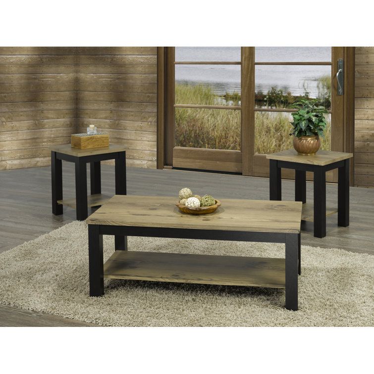 Union Rustic Zanna 3 Piece Coffee Table Set & Reviews - Wayfair Canada with regard to Trinidad 3-Piece Coffee Table Set With 40" Storage Coffee Table And 2 End Tables