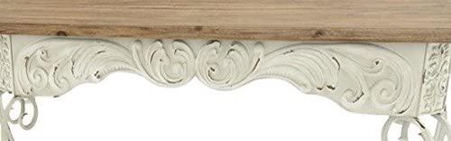 Unique Console Table, Arched Bottom Edge And Scrolled Details ... within Unique Console Table, Arched Bottom Edge And Scrolled Details, Distressed White