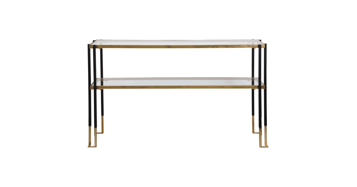 Uttermost 24978 Kentmore 14" Wide Glass Top Iron Console Table ... for Uttermost Kentmore Modern Console Table, 24978