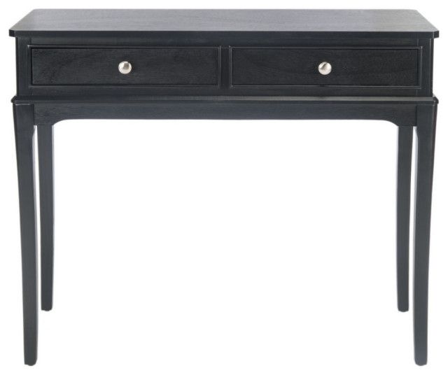 Valentine 2 Drawer Console Table Black - Transitional - Console Tables ... intended for The Versatile Valentine Console Table Black Discover Its Potential