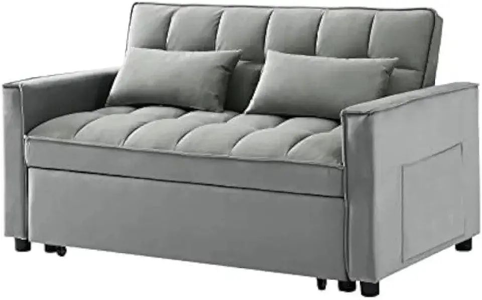 Velvet 3-In-1 Convertible Sleeper Loveseat - Arizona Outlet within Beyan Signature Arizona 62" Chenille Convertible Sleeper Loveseat In Smoky Gray
