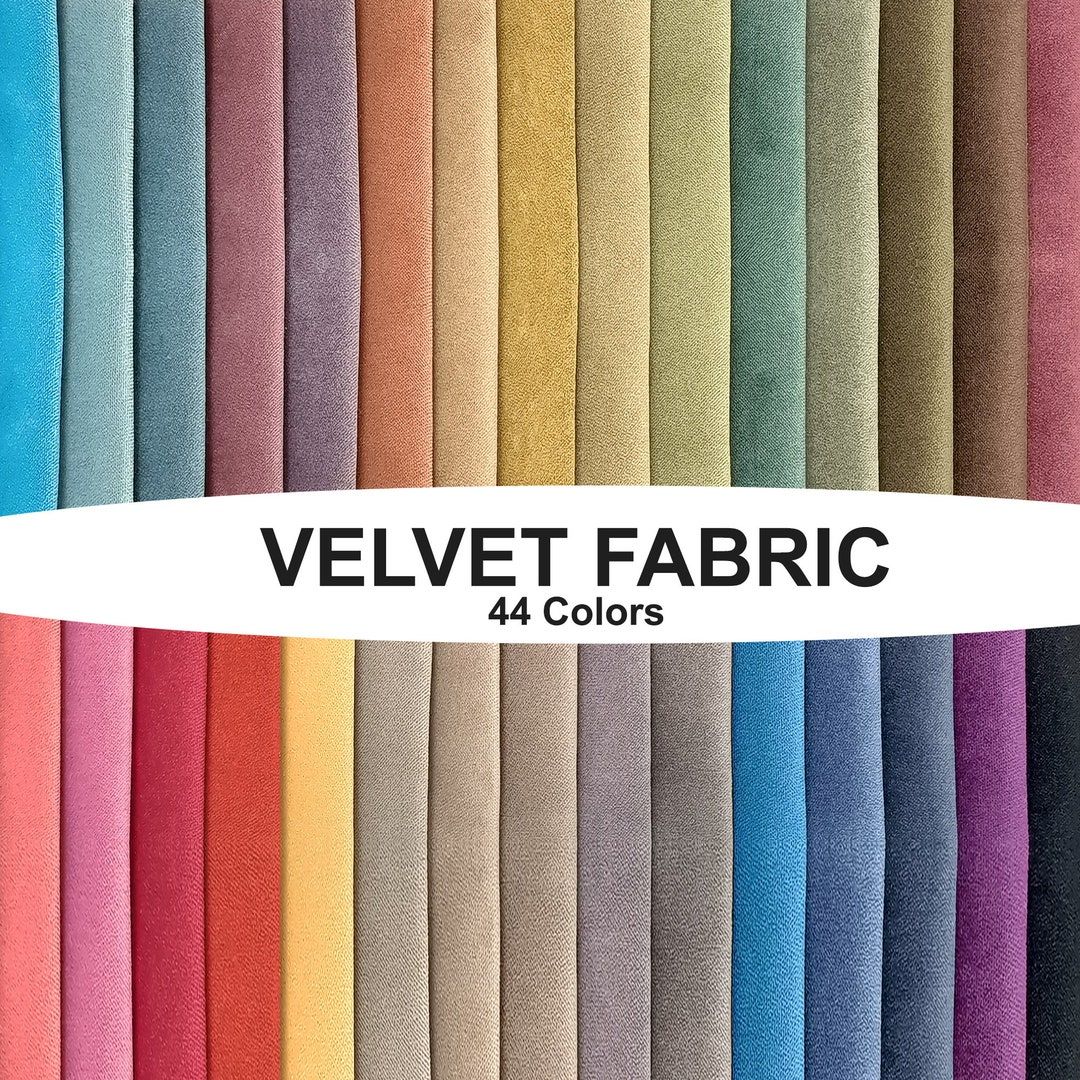 Velvet Upholstery Fabric, Cotton Velvet By The Yard Fabric For Sofa, Chair, Velvet Curtain, Bed ... intended for Velvet Upholstered Convertible Sofa With Detachable Armrests & Adjustable Back