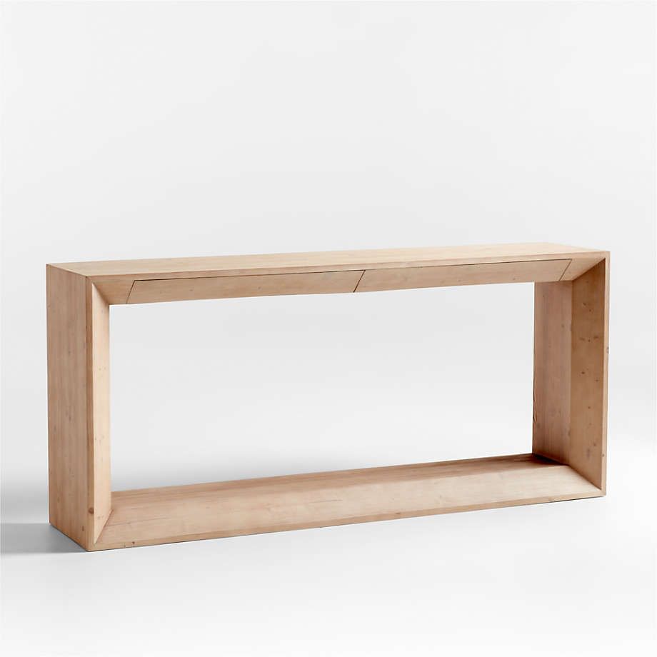 Vernon 72" Rectangular Natural Pine Wood Storage Console Table ... throughout Understanding the Design Elements of Modern Console Tables