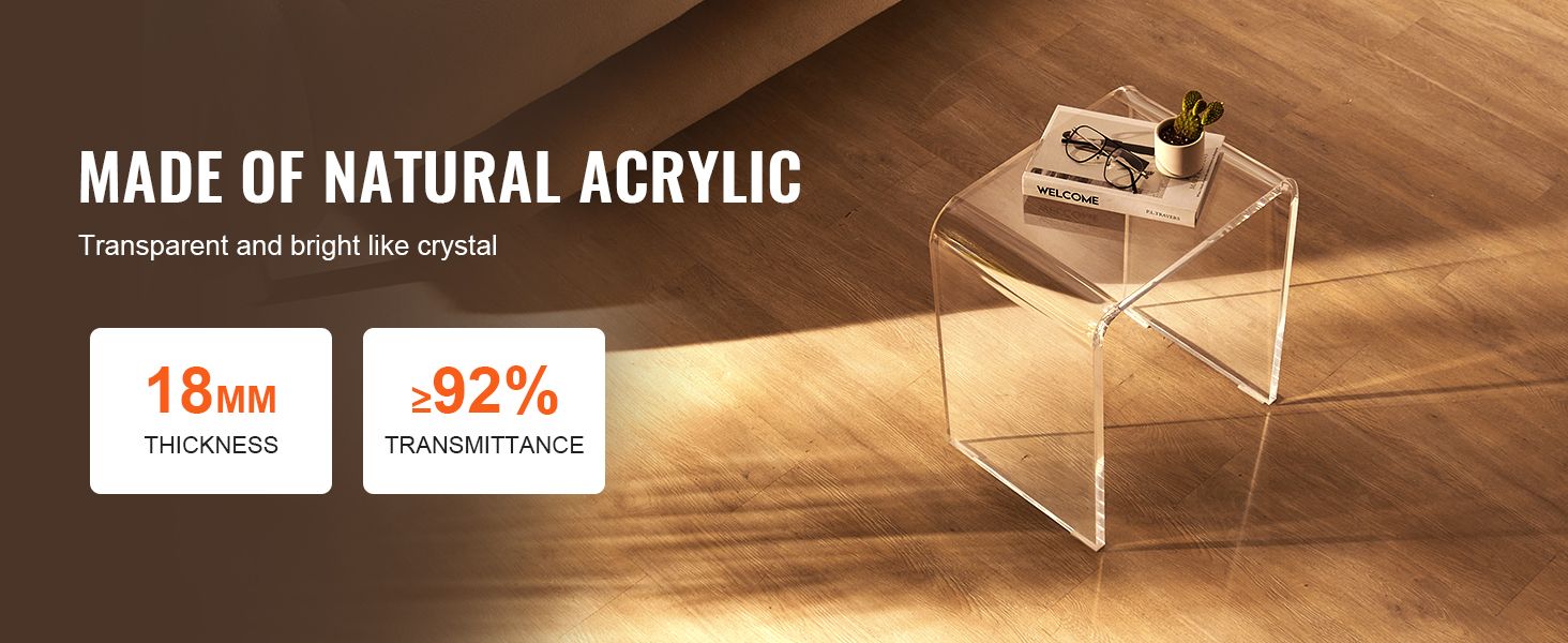 Vevor Acrylic End Table, 2 Pcs C-Shaped Lucite Side Tables, Clear ... inside Choosing the Right Transparent Side Table for Your Home Office or Living Area