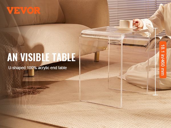 Vevor Acrylic End Table, 2 Pcs C-Shaped Lucite Side Tables, Clear ... with Choosing the Right Transparent Side Table for Your Home Office or Living Area
