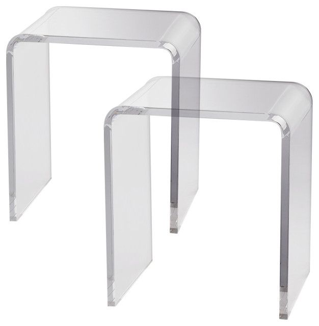 Vevor Acrylic End Table 2-Piece C-Shaped Lucite Clear Side Tables For ... for Choosing the Right Transparent Side Table for Your Home Office or Living Area