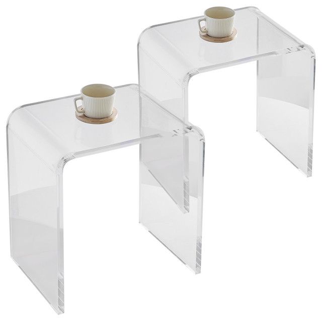 Vevor Acrylic End Table 2-Piece C-Shaped Lucite Clear Side Tables For ... with Choosing the Right Transparent Side Table for Your Home Office or Living Area