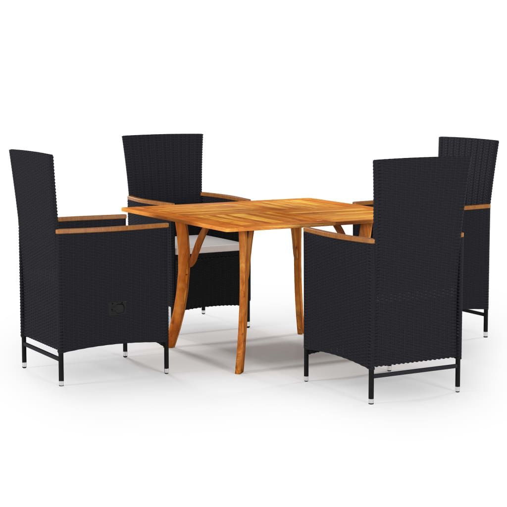Vidaxl 5 Piece Garden Dining Set Black - Wood Factory Furniture with The vidaXL Dining Set A Blend of Natural Materials and Modern Living