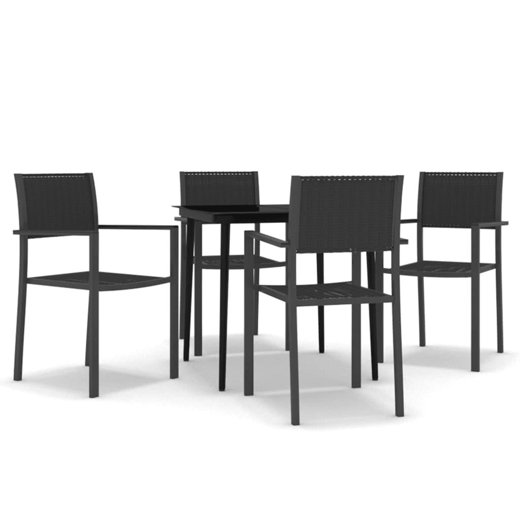 Vidaxl 5 Piece Patio Dining Set Black, 3099276 - Walmart.com intended for Vidaxl Patio Dining Set Outdoor Dining Set Table And Chair Set 5 Piece Black
