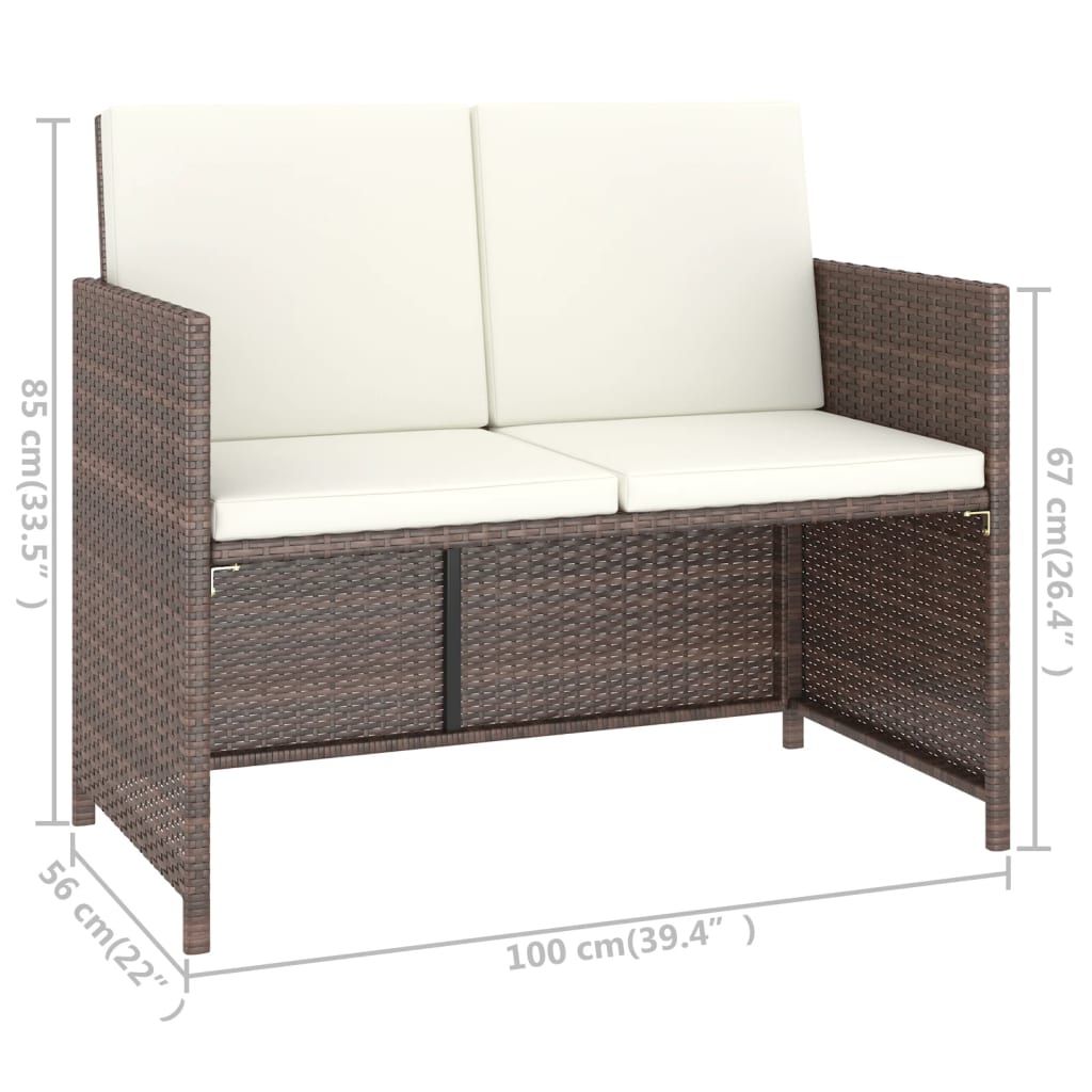 Vidaxl 6 Piece Patio Dining Set With Cushions Poly Rattan Brown ... intended for Vidaxl Patio Dining Set 6 Piece Table Chair With Cushions Poly Rattan Brown