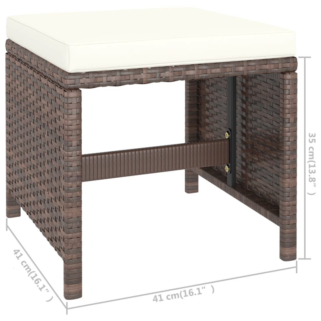 Vidaxl 6 Piece Patio Dining Set With Cushions Poly Rattan Brown ... regarding Vidaxl Patio Dining Set 6 Piece Table Chair With Cushions Poly Rattan Brown