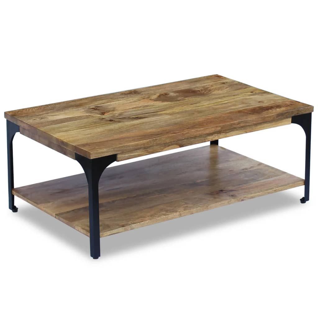 Vidaxl Coffee Table Mango Wood 100X60X38 Cm | Vidaxl.com.au with regard to Vidaxl Coffee Table Mango Wood Solid Mango Wood, Iron Medium Modular