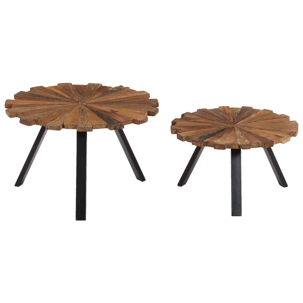 Vidaxl Coffee Tables 2 Pcs Solid Reclaimed Wood | Vidaxl.com intended for Design considerations for multicolor reclaimed wood furniture