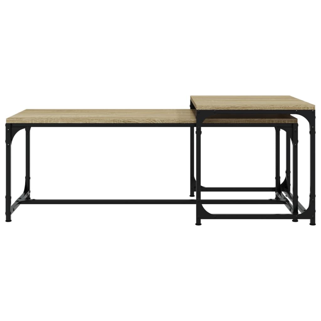 Vidaxl Coffee Tables 2 Pcs Sonoma Oak Engineered Wood | Vidaxl.com.au with regard to Understanding the Design Benefits of the vidaXL Brown Coffee Table Set