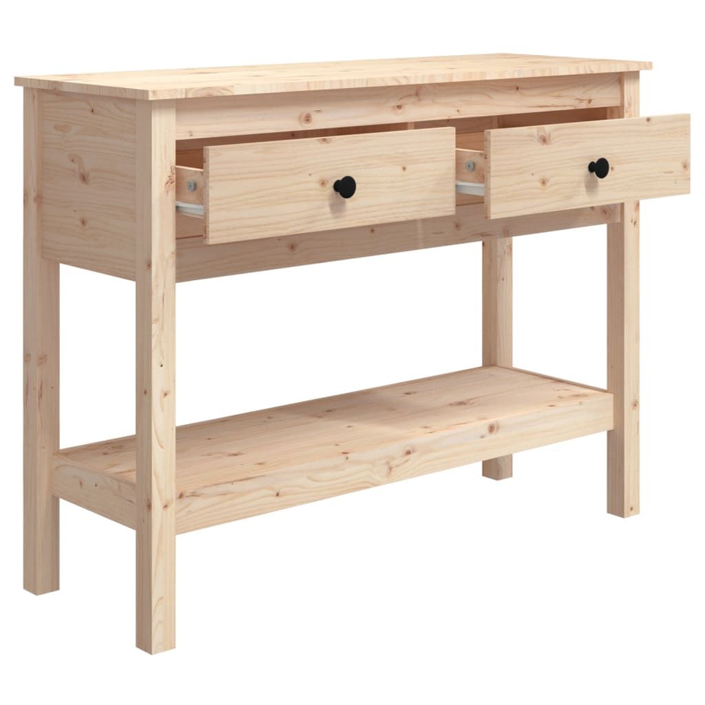 Vidaxl Console Table 100X35X75 Cm Solid Wood Pine | Vidaxl.com.au regarding Creating Visual Balance with Console Tables in Entryways and Hallways