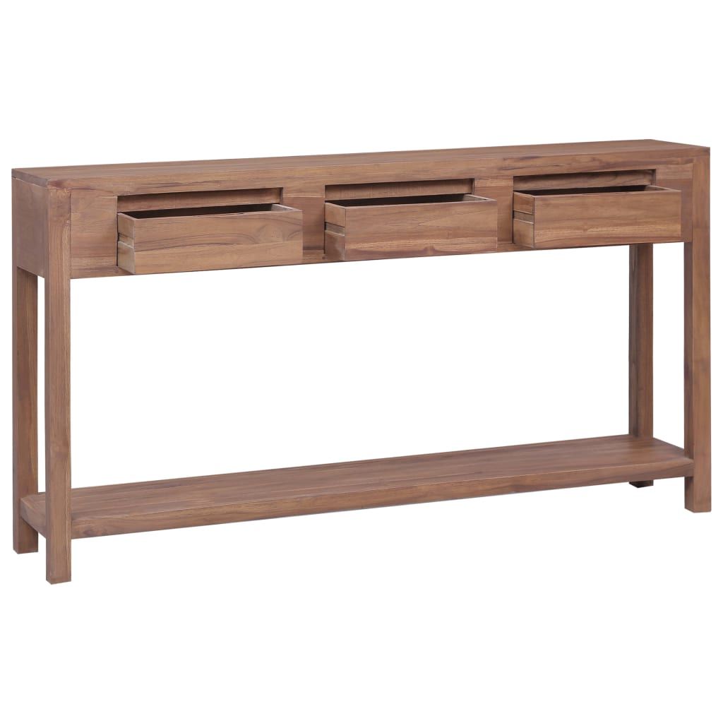 Vidaxl Console Table 57.1"X11.8"X31.5" Solid Teak Wood | Vidaxl.com intended for Caring for Your Solid Teak Console Table Tips for Longevity