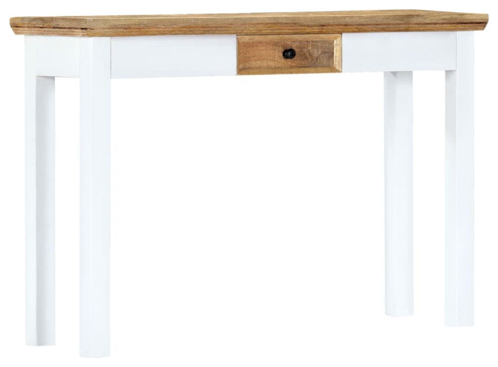 Vidaxl Console Table Entryway Table Side Table White And Brown Solid ... intended for How to Style Your White and Brown Console Table for Maximum Impact